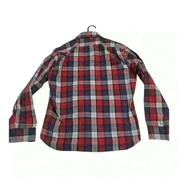 J Crew Quality Woven Shirt Mens Large Slim Fit Plaid Long Sleeve Button Down - Picture 6 of 8